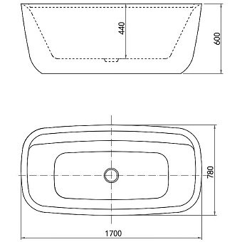 Ванна акриловая AQUANET Family 260045 170х78см отдельностоящая