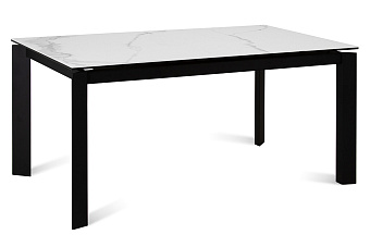 Кухонный стол раскладной AERO 90х160х76см закаленное стекло/керамика/сталь Carrara