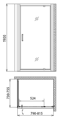 Угловое ограждение Gemy Sunny Bay S28150-A75 190х75см стекло прозрачное