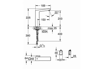 Смеситель для раковины GROHE Eurocube E 36441000 хром