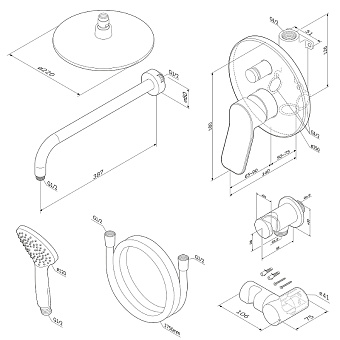 Душевая система AM-PM X-Joy FB85A1RH22 чёрный