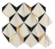 Керамическая мозаика Atlas Concord Италия Marvel Dream 9MDB Diamonds Bianco Black 35,8х32,9см 0,707кв.м.