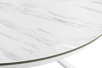 Кухонный стол раскладной AERO 120х120х76см закаленное стекло/керамика/сталь Mrb Pl