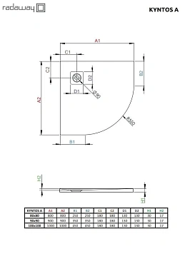 Душевой поддон RADAWAY Kyntos A 90х90см