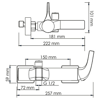 Смеситель для ванны WASSERKRAFT Sauer 7101 золото