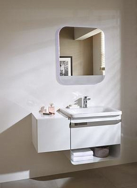 Полка в ванную округлая IDEAL STANDARD TONIC II R4343WG 1-ярусная 44х80см lacquered white glossy
