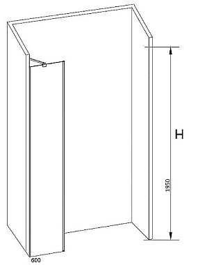 Боковая стенка душевого угла RGW 06220906-11 Z-09 195х60см стекло прозрачное