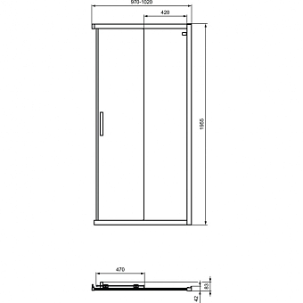 Душевая дверь IDEAL STANDARD CONNECT 2 K9262V3 195х100см стекло прозрачное