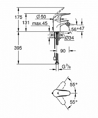 Смеситель для биде GROHE Euroeco 32882000 хром