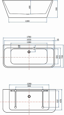 Ванна акриловая AQUANET Family 292986 170х75см отдельностоящая