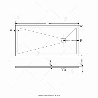 Душевой поддон RGW Stone Tray 16152714-01 ST-W 140х70см