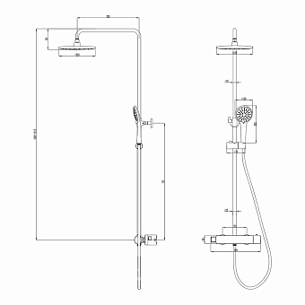 Душевая система LEMARK Bronx LM3770BL чёрный