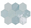 Настенная плитка WOW Zellige Hexa 122081 Aqua 10,8х12,4см 0,382кв.м. глянцевая