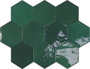 Настенная плитка WOW Zellige Hexa 122086 Emerald 10,8х12,4см 0,382кв.м. глянцевая