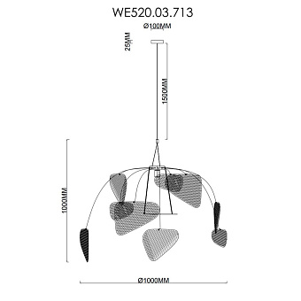 Светильник подвесной WERTMARK PALMA WE520.03.713 60Вт E27