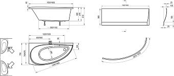 Ванна акриловая RAVAK AVOCADO CS01000000 150х75см угловая