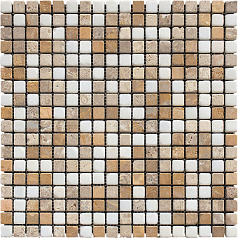Мозаика Mir Mosaic Mix 7MT-02-15T бежевый/белый мрамор 30,5х30,5см 0,93кв.м.