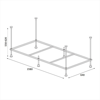Каркас под ванную BERGES 051025 158см