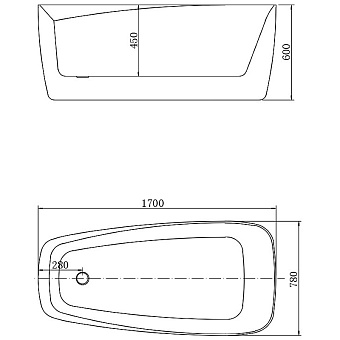 Ванна акриловая AQUANET Family 260046 170х78см отдельностоящая