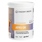 Декоративное покрытие VINCENT DECOR Afro Or Фактура мелкого песка с золотистым эффектом 1кг