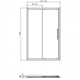 Душевая дверь IDEAL STANDARD Ideal Standard i.life T4947EO 200,5х130см стекло прозрачное