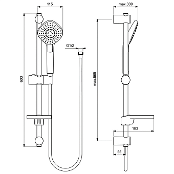 Душевой комплект IDEAL STANDARD ESLA BC264AA chrome