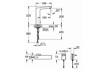 Смеситель для раковины GROHE Eurocube E 36440000 хром