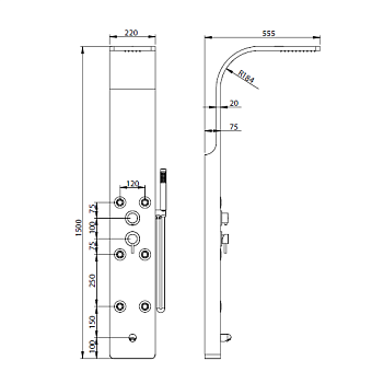 Душевая панель RGW Shower Panels SP-03