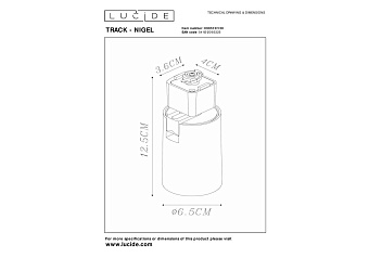 Светильник потолочный Lucide TRACK - NIGEL 09951/01/30 50Вт GU10