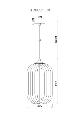 Светильник подвесной Arte Lamp ARWEN A1903SP-1BK 60Вт E27