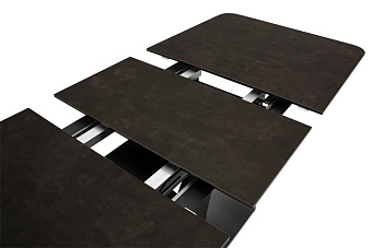 Кухонный стол раскладной AERO 85х140х76см закаленное стекло/керамика/сталь Basalt