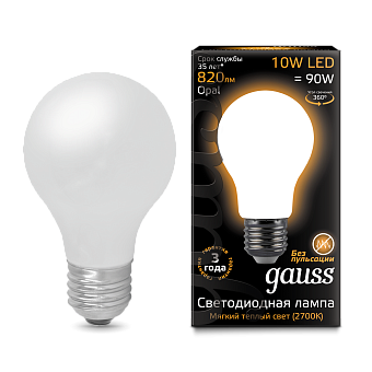 Филаментная лампа Gauss 102202110 E27 10Вт 2700К