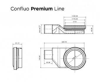 Щелевой душевой трап Pestan Confluo Premium Line 300 34,6х13,6см горизонтальный сток