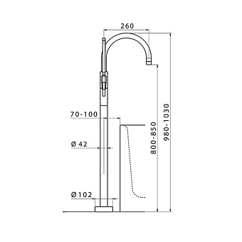 Смеситель для ванны Cisal LineaViva LV01420021 хром