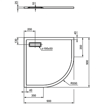 Душевой поддон IDEAL STANDARD ULTRAFLAT NEW T449201 90х90см