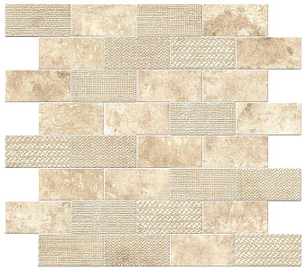 Керамическая мозаика Atlas Concord Италия Aix 9AKB Blanc Minibrick Tumbled 30,5х30,5см 0,558кв.м.