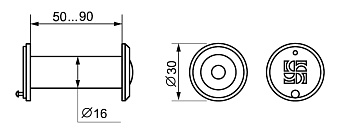 Глазок FUARO DVZ3 16х50-90мм хром