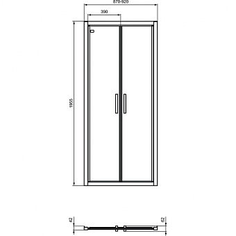 Душевая дверь IDEAL STANDARD CONNECT 2 K9294V3 195х90см стекло прозрачное