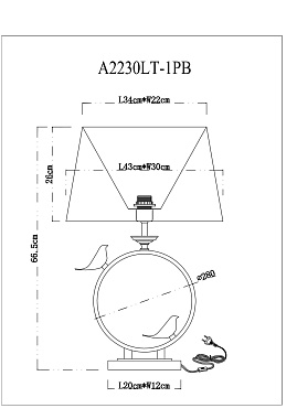 Настольная лампа Arte Lamp RIZZI A2230LT-1PB 60Вт E27