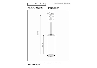 Светильник потолочный Lucide TRACK FLORIS pendel 09955/01/30 50Вт GU10