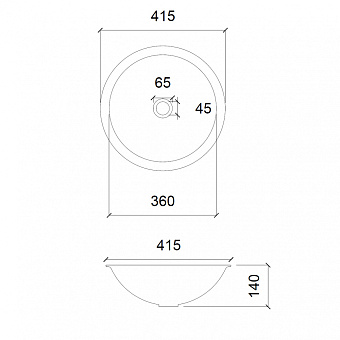 Раковина накладная Abber GLAS AK2302 41,5х41,5см