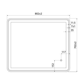 Зеркало IDDIS Cloud CLO8000i98 70х80см с подсветкой