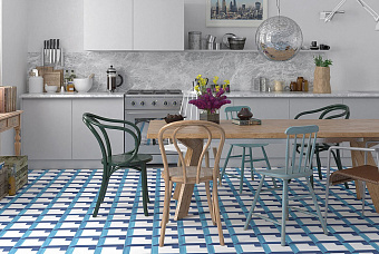 Матовый керамогранит WOW Blanc Et Bleu 108792 Square Decor 18,5х18,5см 0,413кв.м.