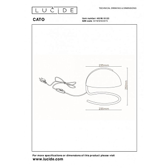 Светильник подвесной Lucide CATO 46516/01/53 10Вт E27