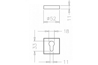 Накладка под цилиндр TUPAI 1999 Q-96 матовый хром