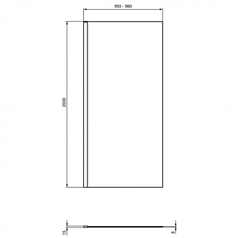 Реверсивная фиксированная панель 100 см Ideal Standard I.Life WetRoom T4872EO