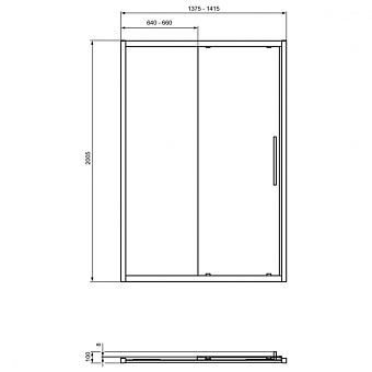 Душевая дверь IDEAL STANDARD Ideal Standard i.life T4949EO 200,5х140см стекло прозрачное