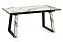 Кухонный стол раскладной AERO 90х160х76см закаленное стекло/керамика/сталь Gold