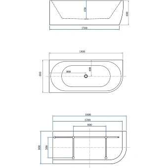 Ванна акриловая AQUANET Family 293077 180х80см отдельностоящая