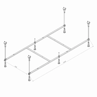 Каркас под ванную AM-PM X-Joy W94A-170-075W-R 164см